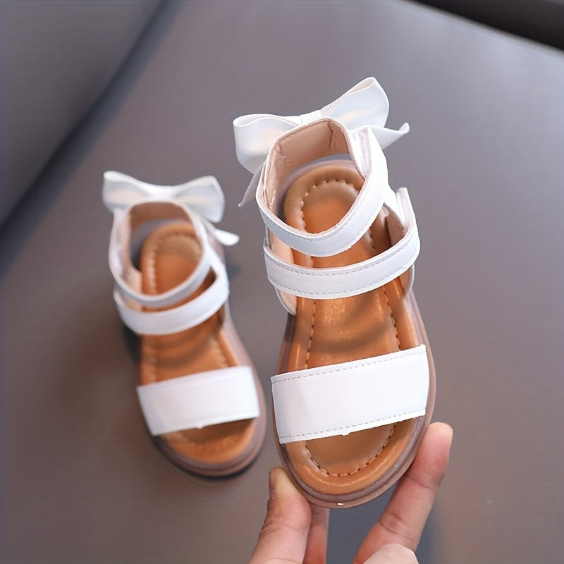 Baby Girl Sandals Open Toe Bowknot Summer Lightweight Anti-Slip PU TPR