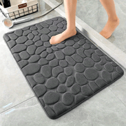 Alfombra de baño de espuma viscoelástica antideslizante con relieve de adoquines y absorbente de agua