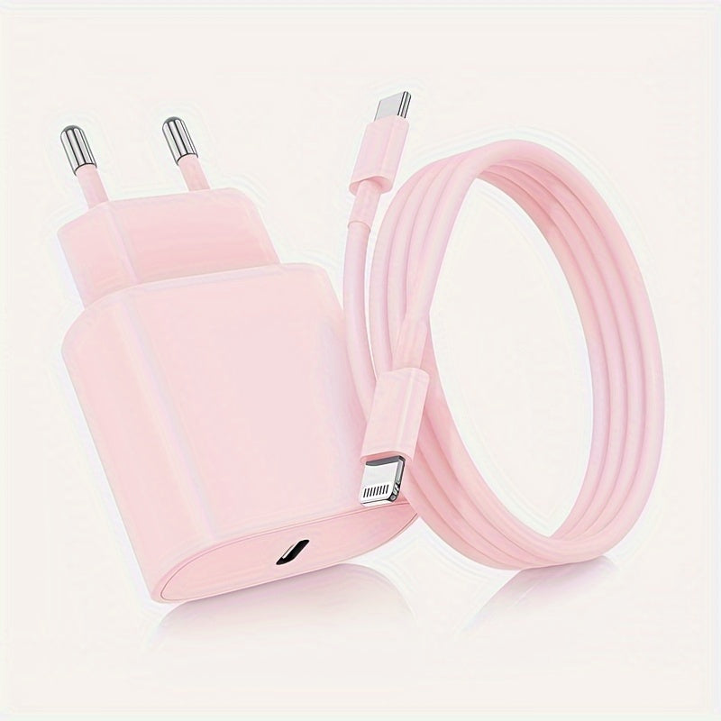 iPhone, iPad, Android uchun 10W USB-C zaryadlovchi, Yevropa rozetkasi, pushti