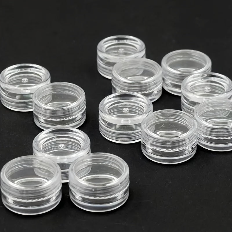 10 Pack Clear Plastic Storage Containers with Secure Lids for Nail Art and Cosmetic Samples