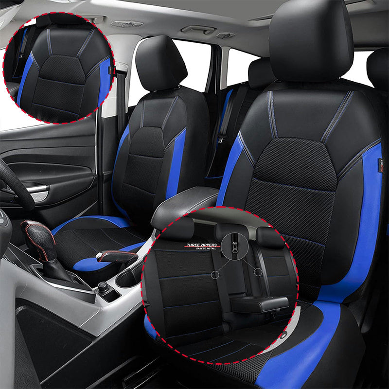 Avto o'rindiq qoplamalari to'liq to'plam sun'iy charm ort va old o'rindiqlar uchun chidamli kiyilishga qarshi