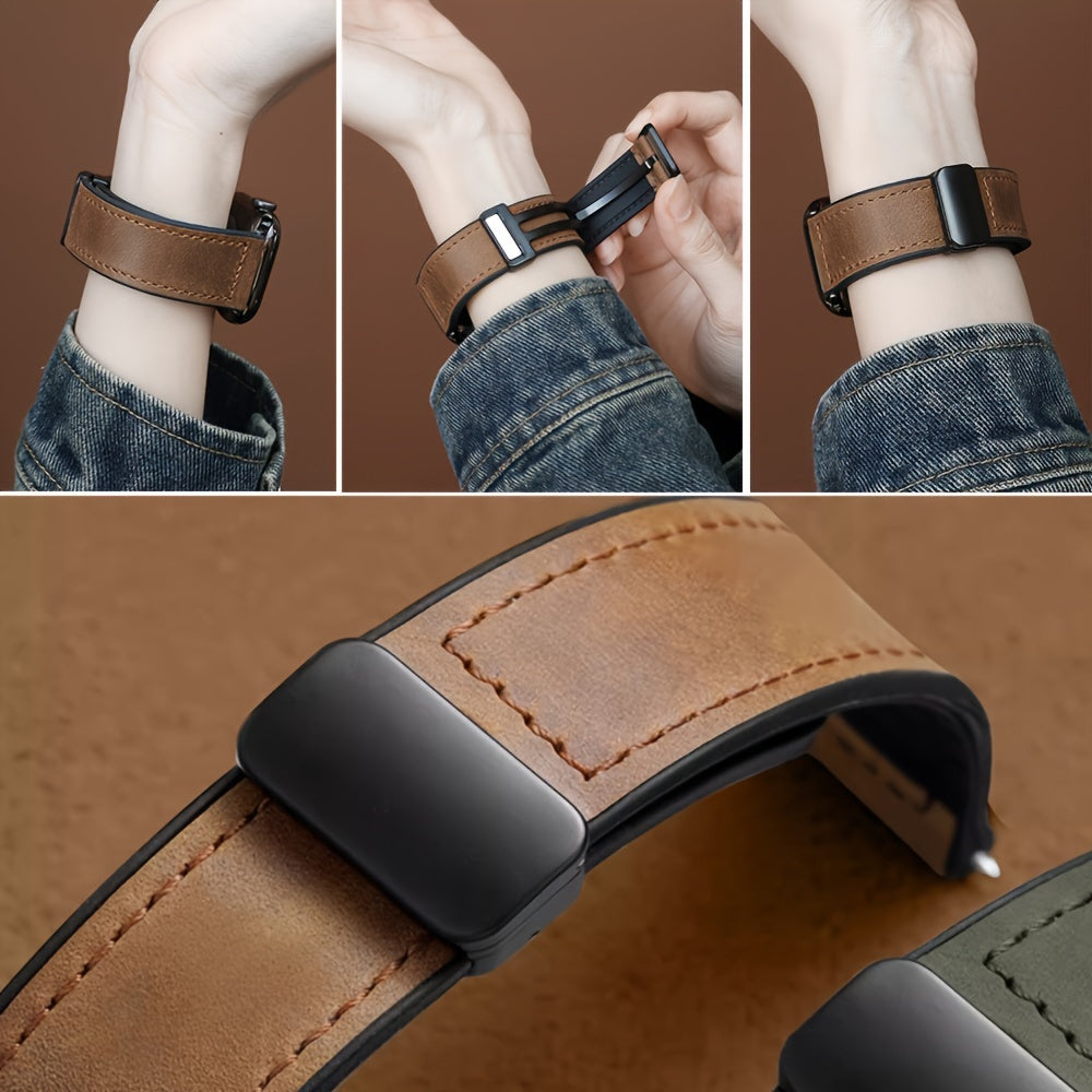 PU Leather Watch Strap for iWatch 38mm-49mm Compatible with Series Ultra SE 1-9 Women