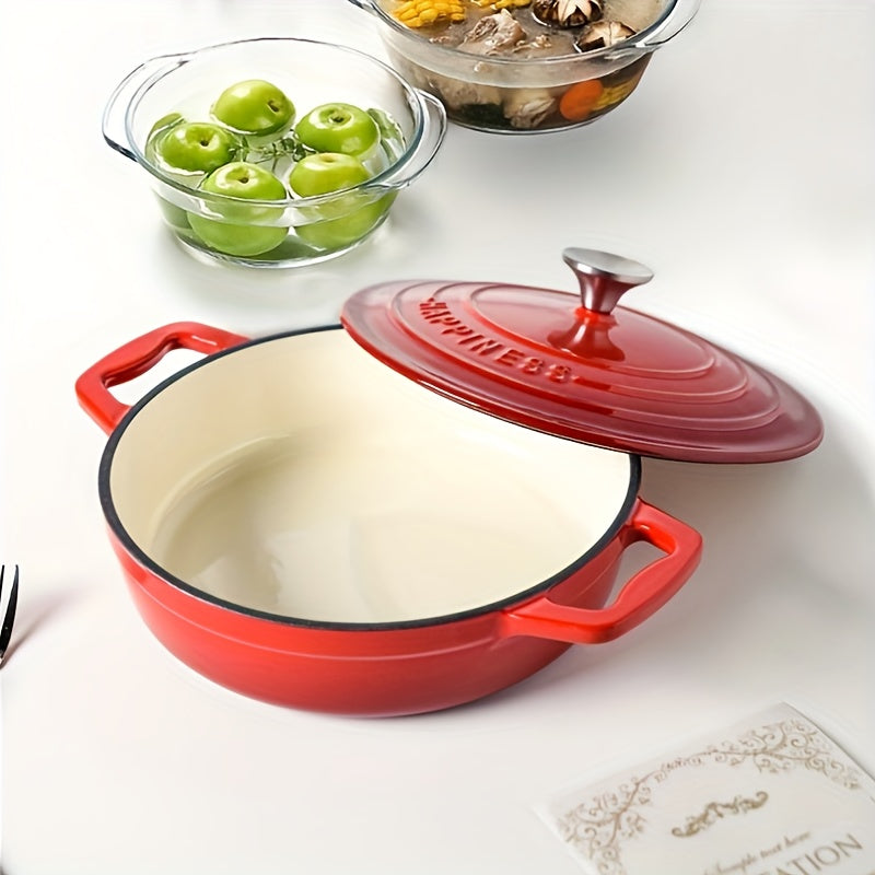 Cast Iron Enameled Dutch Oven, Non-Stick Coating, Versatile for All Stovetops
