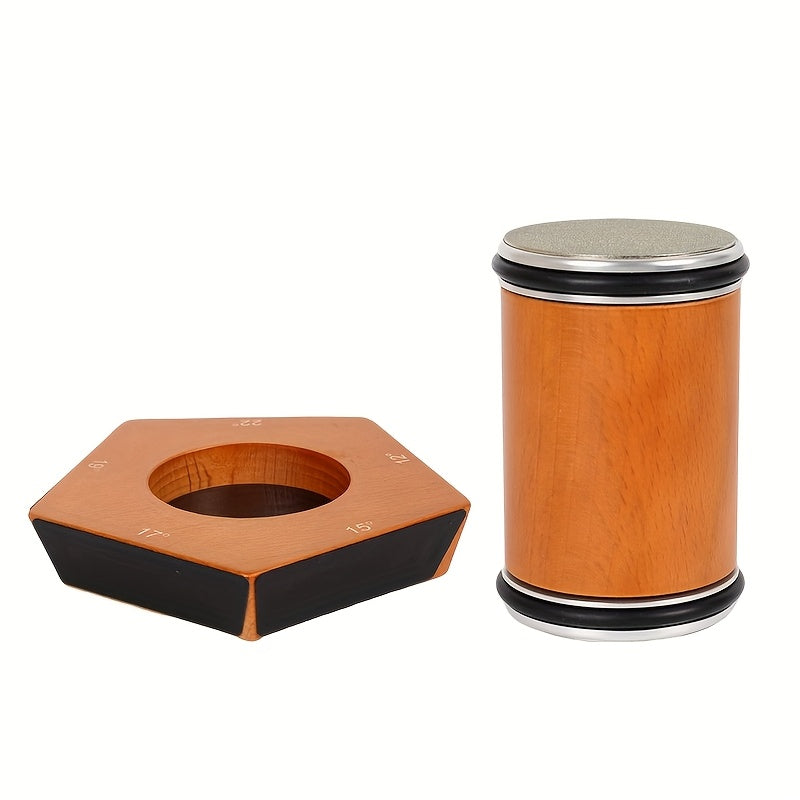 Qorong‘u jigarrang pentagonal qattiqlashtiruvchi tosh, oshxona pichog‘i va asboblar uchun aylanuvchi qattiqlashtiruvchi, barcha po‘lat qattiqliklariga mos keladi.