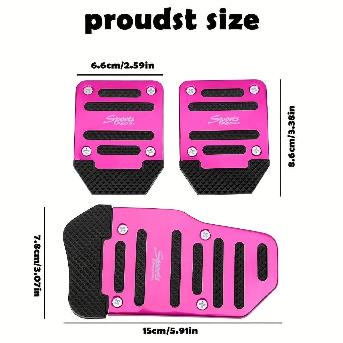 3PCS Universal Non-Slip Car Pedal Pads Accelerator Brake Gear Cover