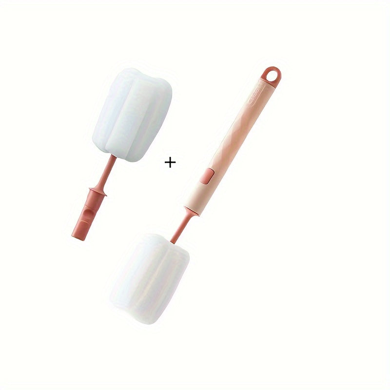 Long-Handle Sponge Cleaning Brush with Detachable Cup and Bottle Brush