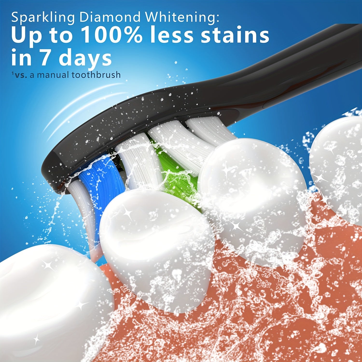 Elektr tish tozalash qurilmalari bilan mos keladigan 8 ta o'rnash uchun tish cho'tkasi boshliqlarining o'rnash uchun.