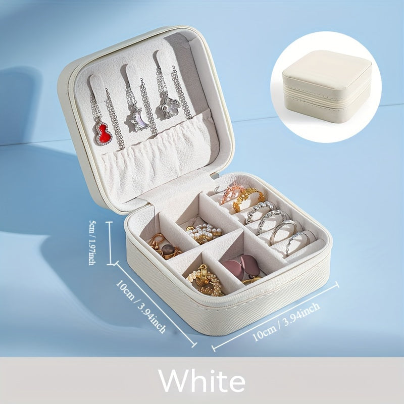 Коробка для хранения украшений из искусственной кожи для колец, ожерелий, серег, путешествий