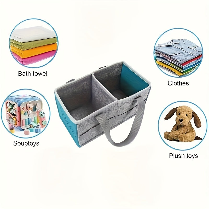 Foldable Felt Tote Bag with Handle Portable Dust-Proof Storage Organizer