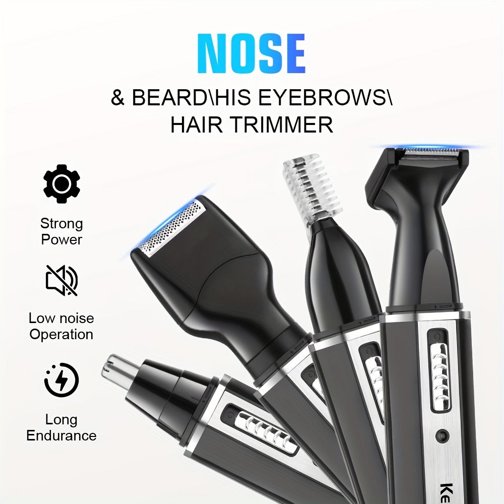 Electric Nose Hair Trimmer Kit with Replacement Head USB Charging Portable Cordless
