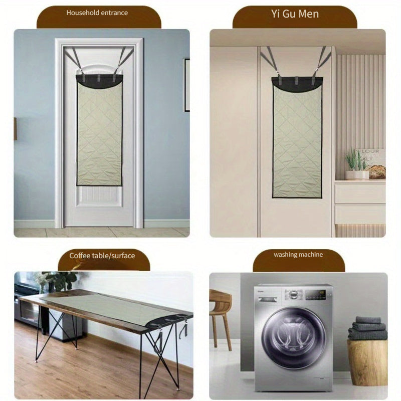 Foldable Portable Ironing Pad with Heat Insulation Cloth for Hanging Behind Door