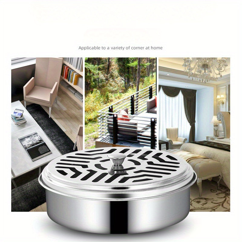 Stainless Steel Mosquito Coil Box Fireproof Ventilated Hexagonal Holder