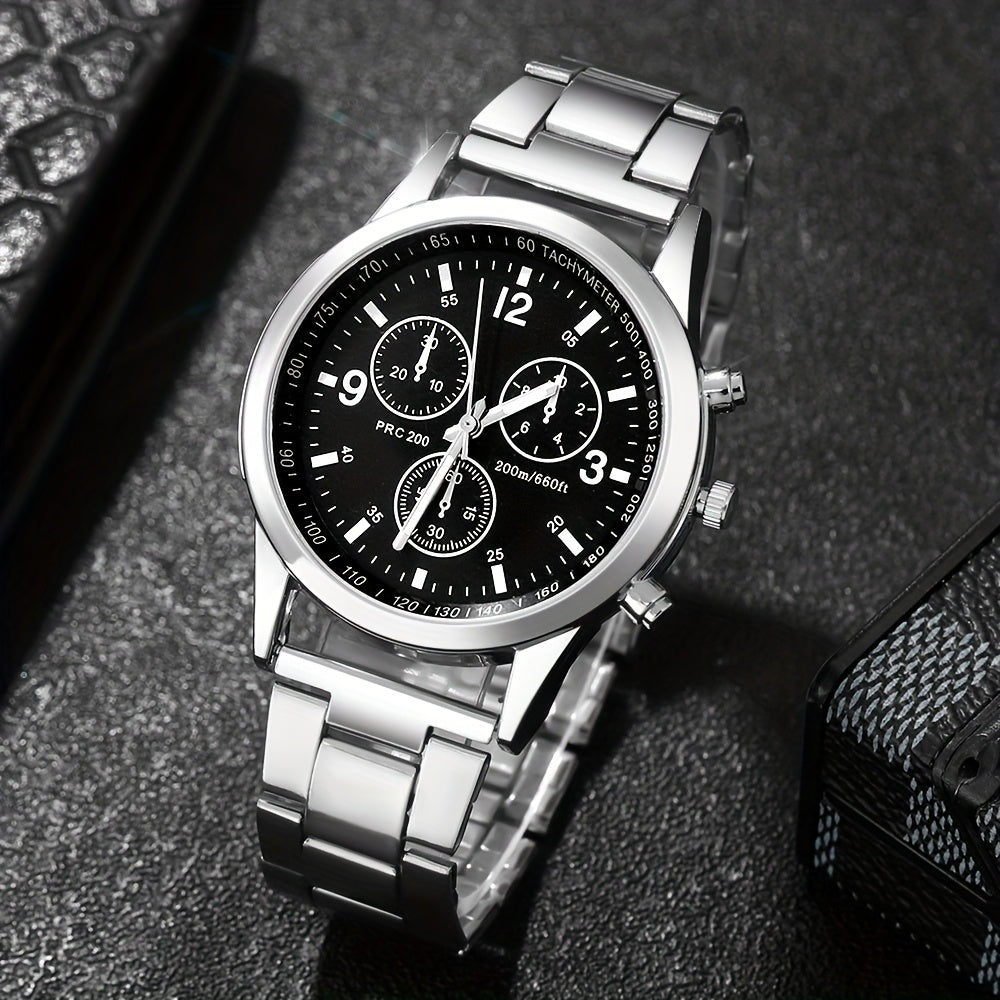 Elegant Women's and Men's Watch Set Alloy Round Analog Casual Jewelry Gift for All Occasions