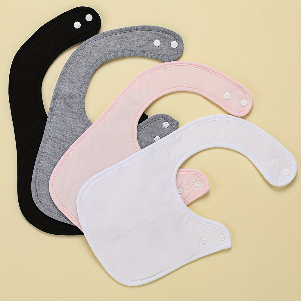 Baby Bibs Set of 8 Soft Absorbent Drooling Bibs with Snaps Adjustable Fit