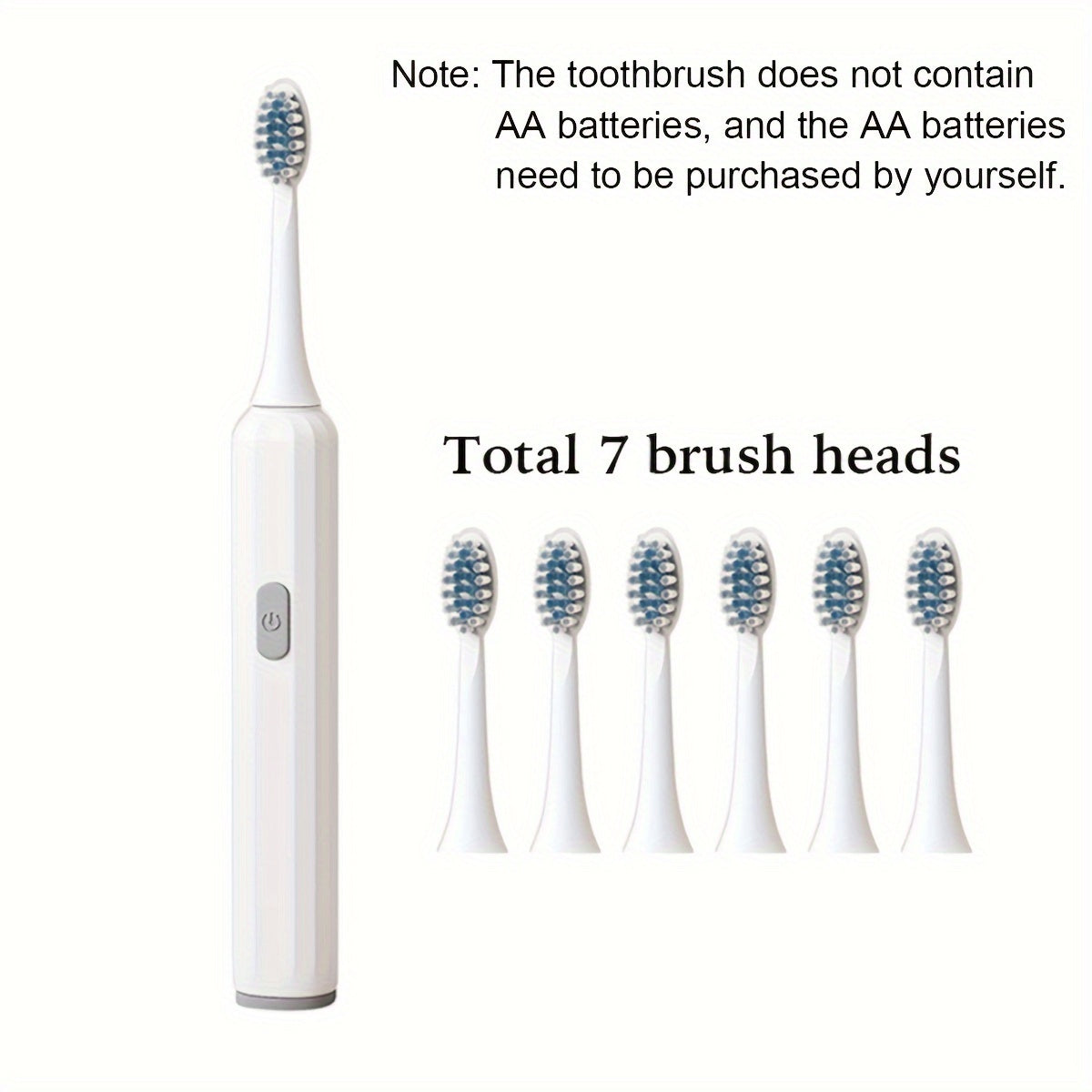 Cepillo de dientes eléctrico para hombres y mujeres, cepillo suave, tecnología de ondas sonoras, portátil, batería AA