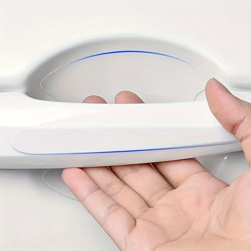 8pcs Pegatinas para manijas de puertas de coche, película protectora transparente resistente a los arañazos
