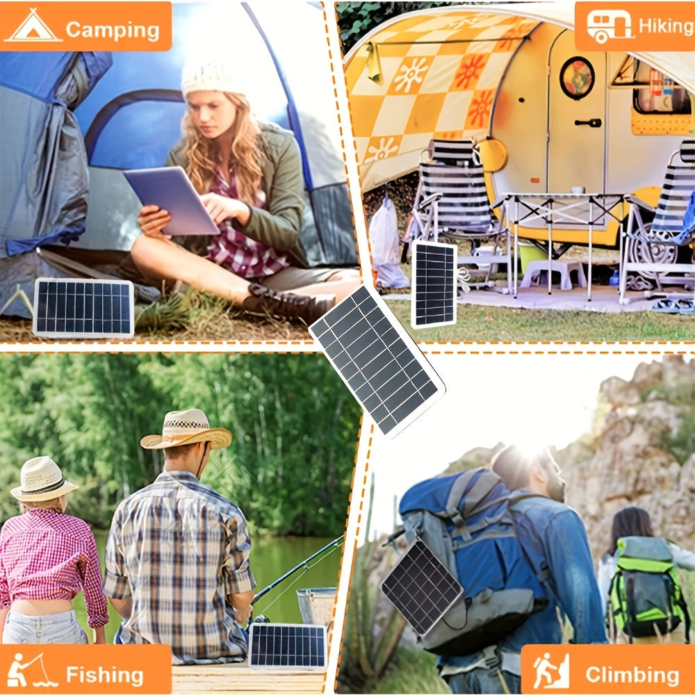 Solar Portable Solar Charger for Camping Travel USB Power Bank Flashlight Fan