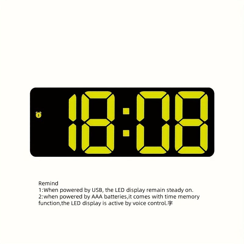 LED Mirror Alarm Clock with Digital Display and USB Charging for Bedroom or Office