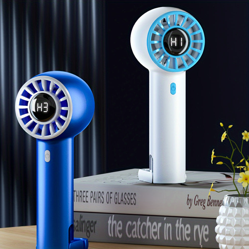 Portable Handheld Fan with Carabiner USB Battery Powered for Travel Camping Desk Bicycles