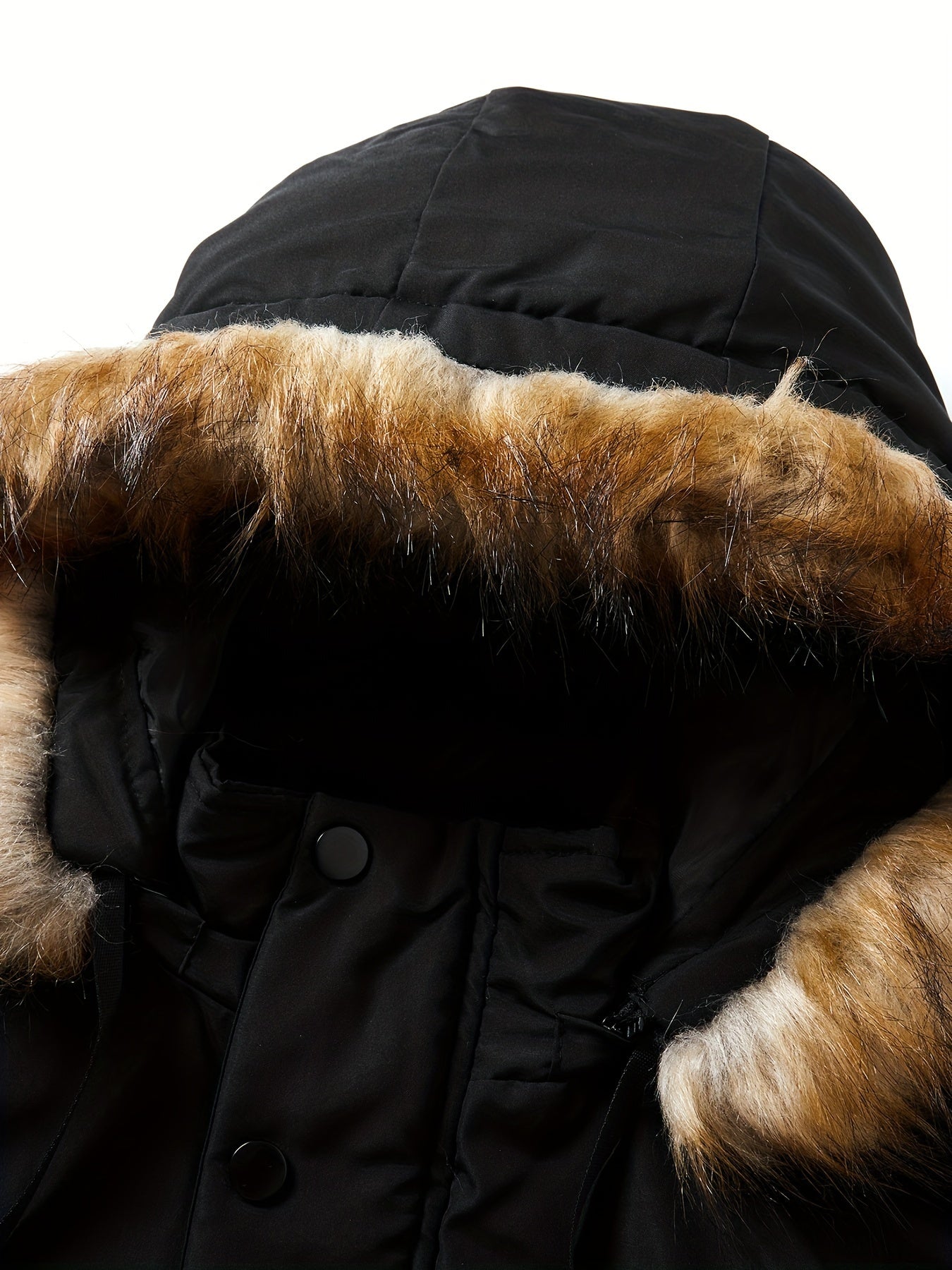 Kuz va qish uchun ajratiladigan kaputli plussayz erkaklar uchun tasodifiy yostiqli kurtka.