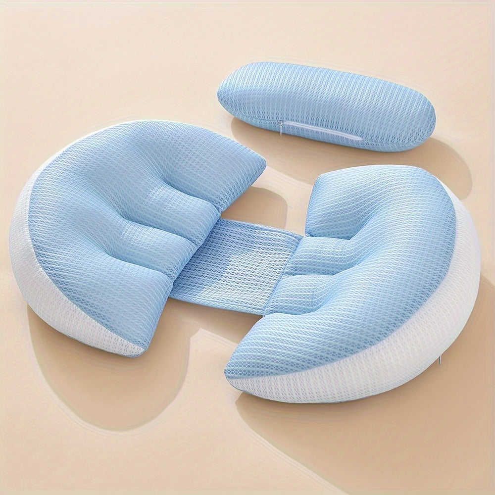 U-Shaped Pregnancy Pillow for Side Sleeping Support Waist Abdominal Cushion