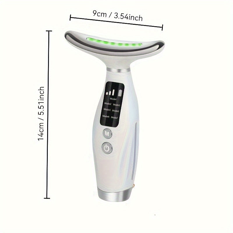Rechargeable Facial and Neck Massager for Women with 7 Modes USB Charging Ergonomic Design