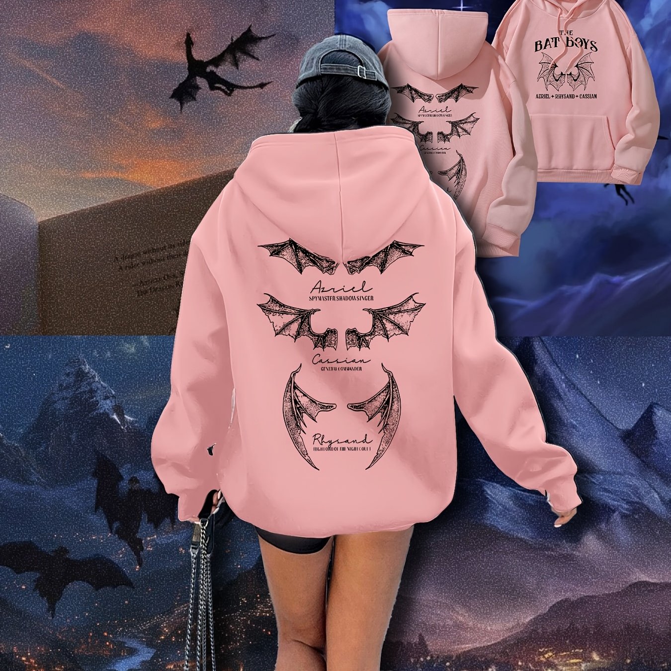 Мужская повседневная толстовка с черной летучей мышью, иллюстрация, карманы, осень-зима, комфорт