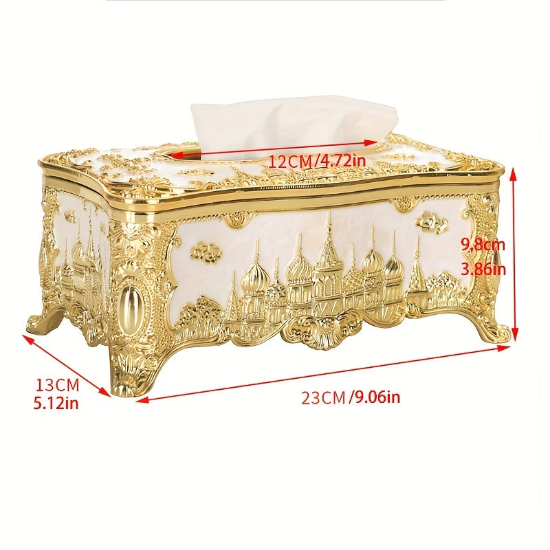 Rose Relief Tissue Box Luxury Design for Household and Commercial Use