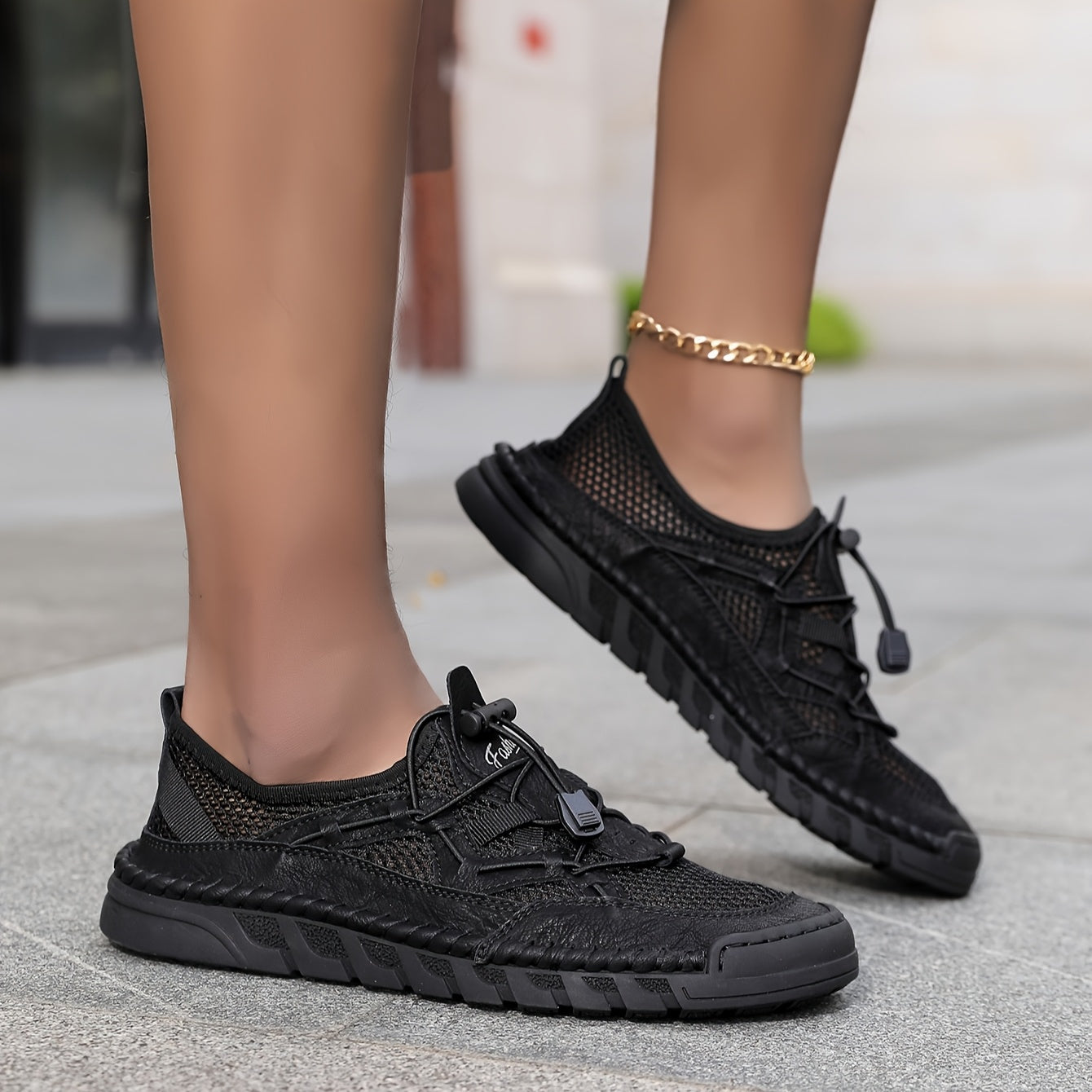 Women's Slip-On Yoga Sneakers Breathable Mesh Cushioned Insole Casual Shoe