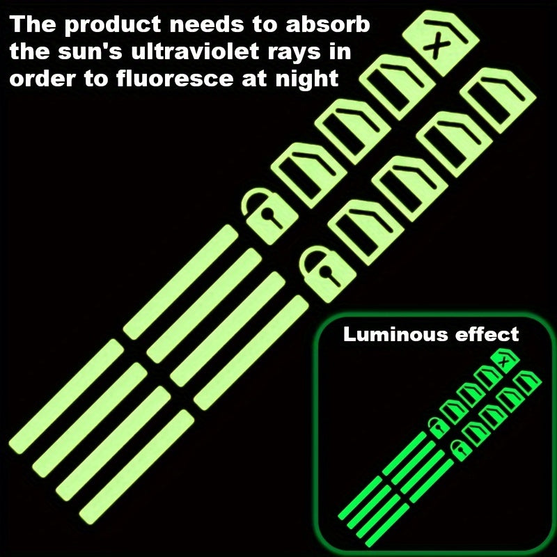 Avtomobil ichki qismi uchun oynalar tugmalari uchun yorituvchi stikerlar Yashil Koʻk Sariq Fluorescent