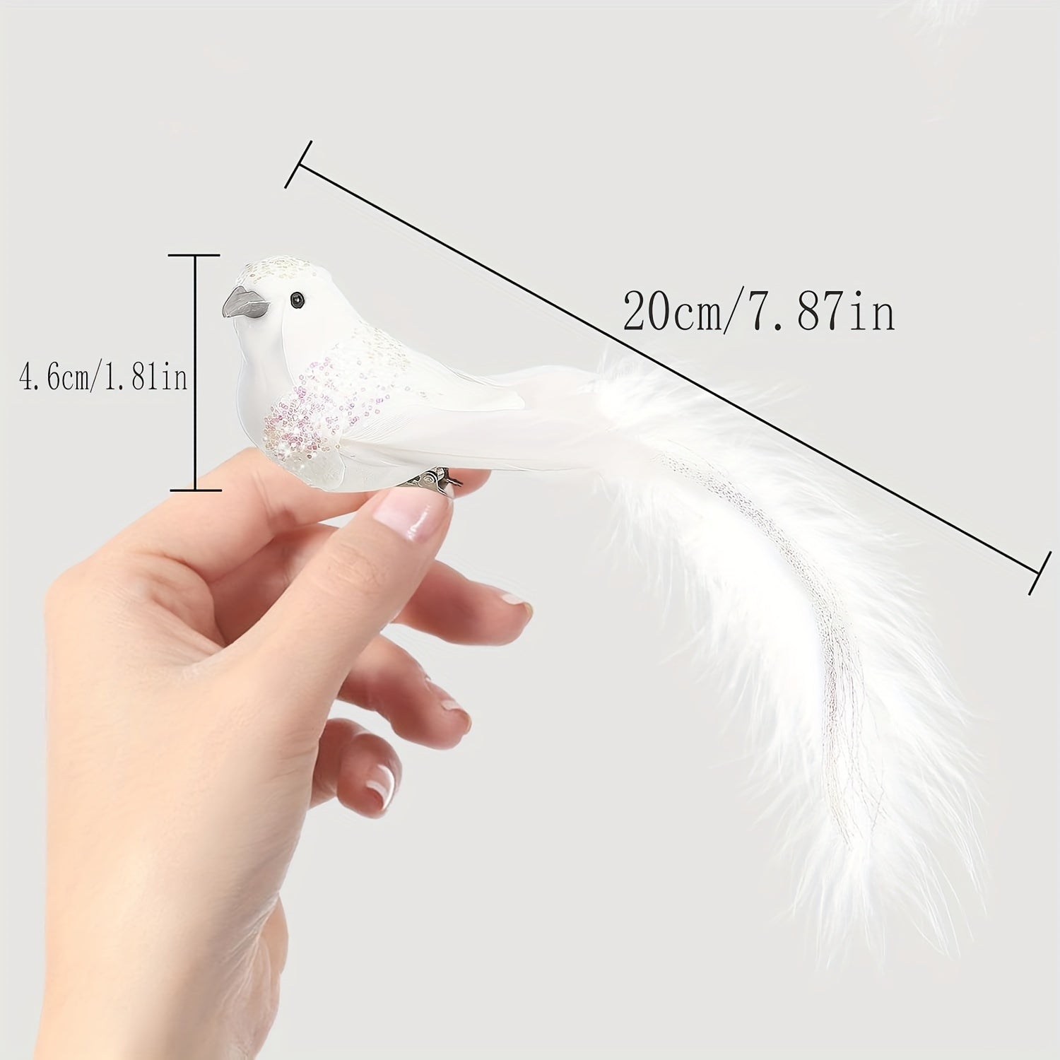 Decoraciones artificiales de palomas navideñas para coronas y decoraciones de fiesta, set de 6