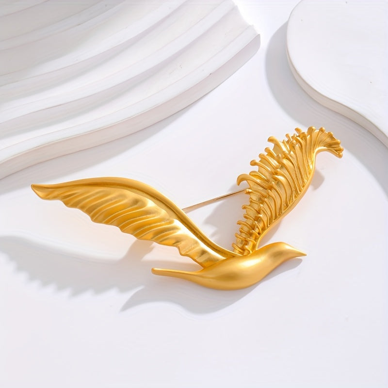 Vintage-Inspired Electroplated Bird Brooch Lapel Pin for Women