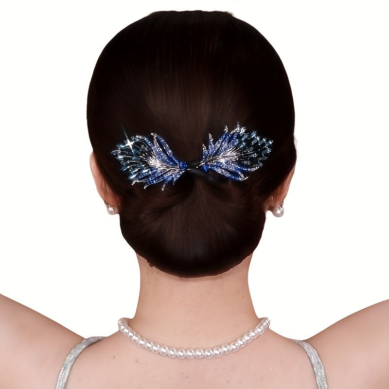 Women Vintage-Inspired Alloy Hair Bun Maker with Rhinestones Formaldehyde-Free