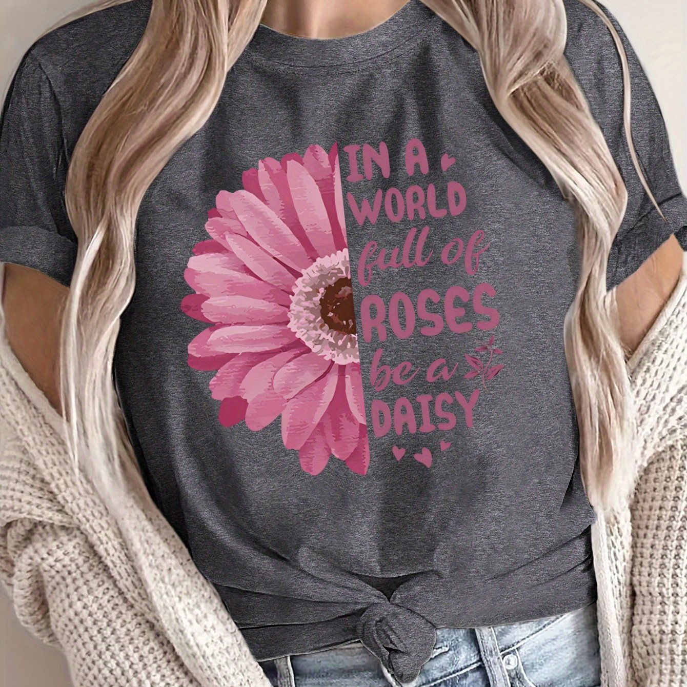 Women's Loose Large Size T-Shirt Spring Summer Casual Short Sleeve Breathable Fabric