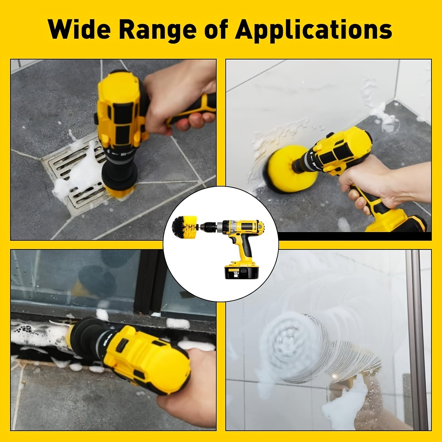 Juego de 28 piezas de cepillos de taladro para limpiar baños, cocinas y suelos de coche, duraderos, de plástico