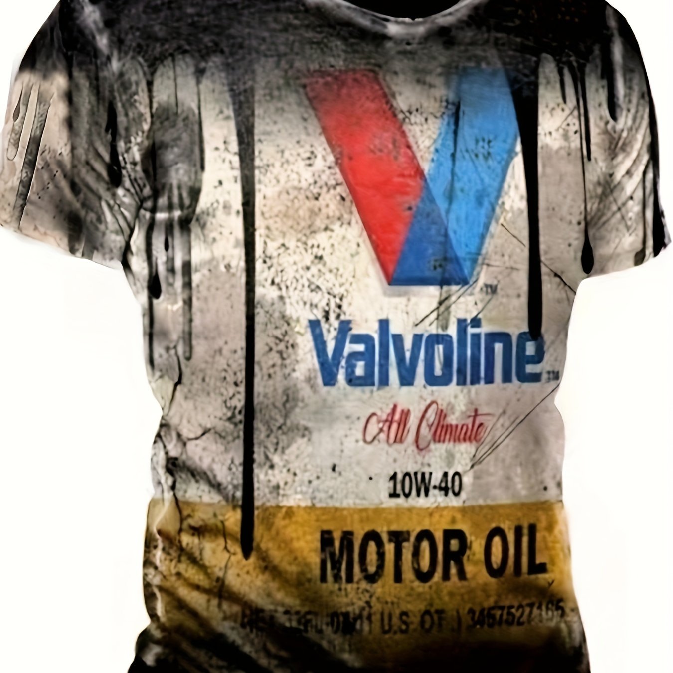 Camiseta de cuello redondo impresa en 3D para hombre, casual de manga corta, poliéster