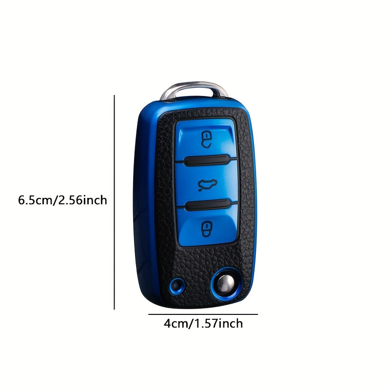 Universal TPU Car Key Cover Fob Shell for Vehicles with Keychain Protection