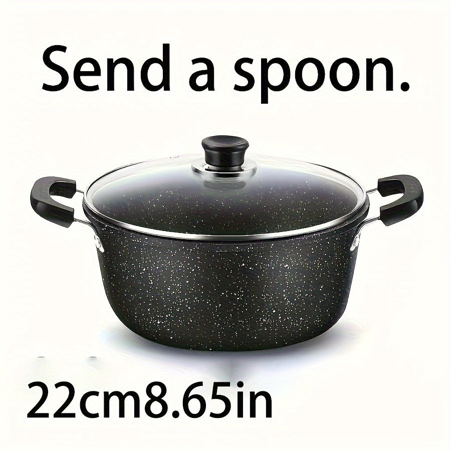 Cast Iron Non-Stick Soup Pot with Handle, Large Capacity for Stewing and Cooking