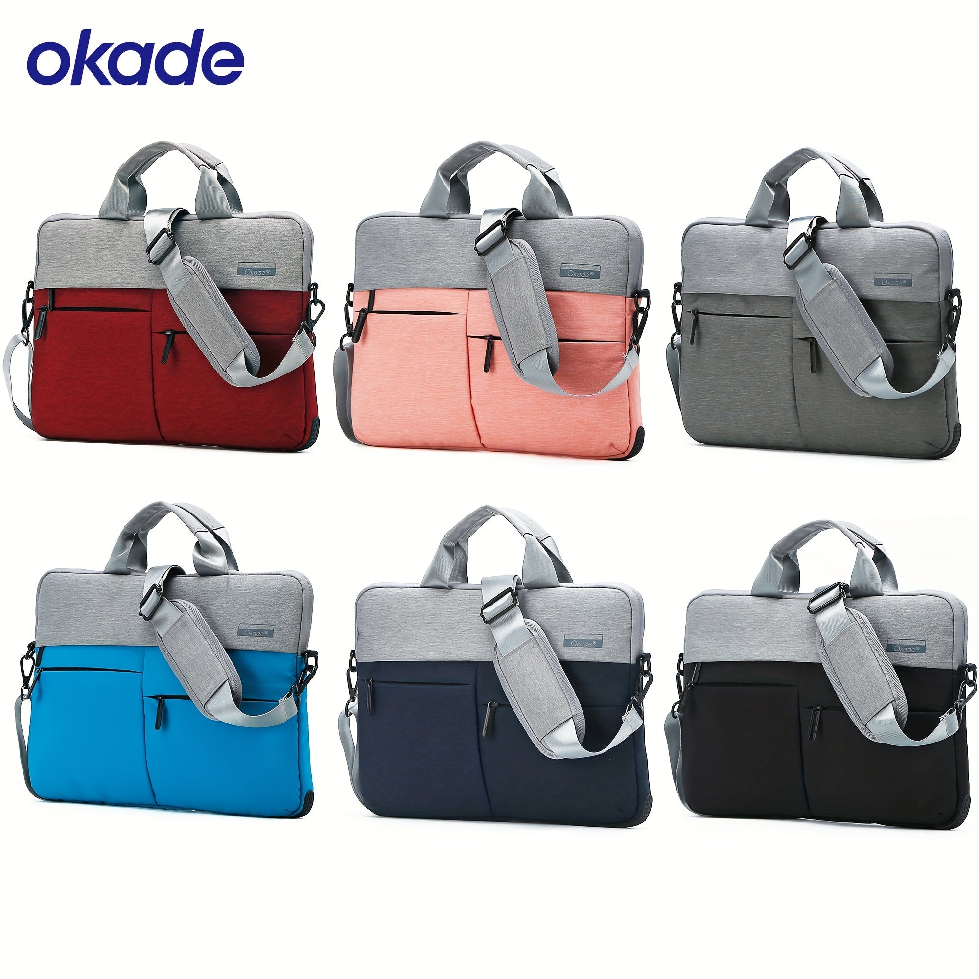 Suv o'tkazmaydigan, shokga chidamli noutbuk sumkasi, rezina burchak yostiqlari bilan, minimalistik uslub, biznes, maktab, sayohat uchun, kulrang, burgundy, qizil, ko'k, qora