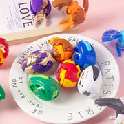 Set of 4 Dinosaur Egg Toys for Kids Ages 6-8 with Tyrannosaurus and Pterodactyl Plastic Educational Playset