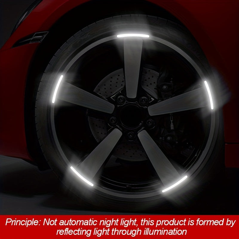 20 dona avtomobil g'ildirak markaziy yoritgichli yorqin oq rangli g'ildirak bezak chiziqlari