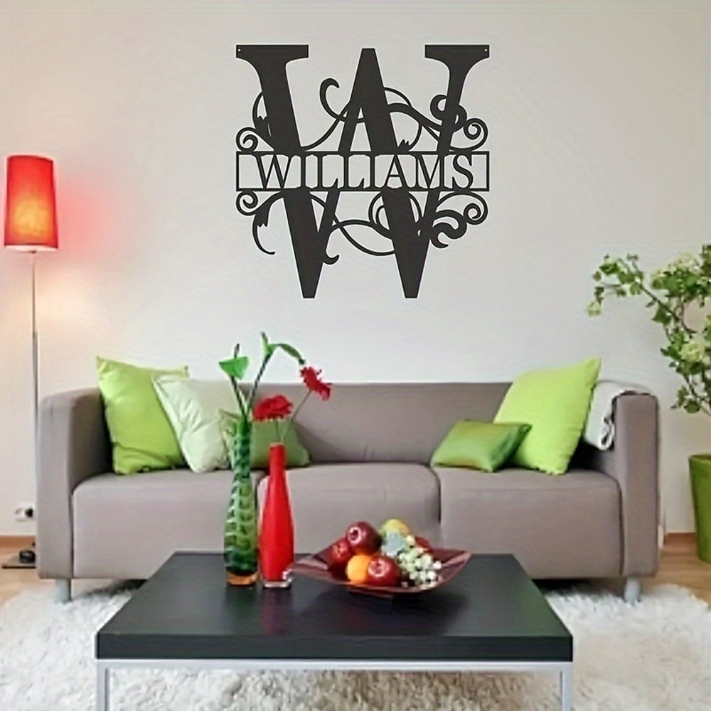 Personalized Last Name Sign with Split Letter Design for Front Door or Garden Decor