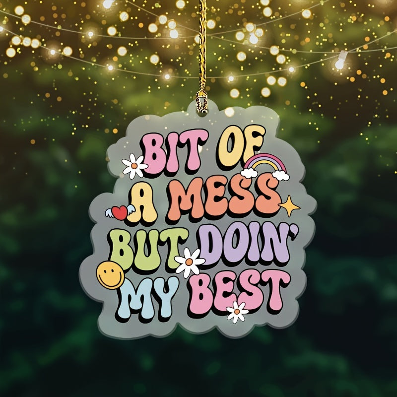 Akril osilgan bezak 2D Avtomobil oynasi uchun pendants kalit zanjir Sevgi kuni