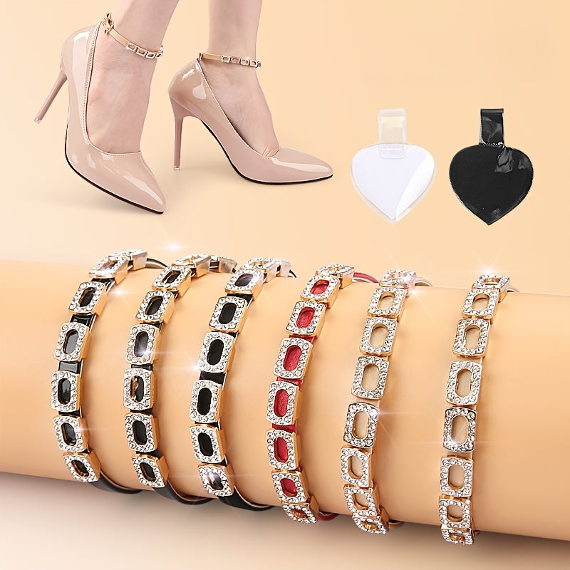 Women's Rhinestone No-Tie Shoelaces for High Heels 1 Pair Secure Fit