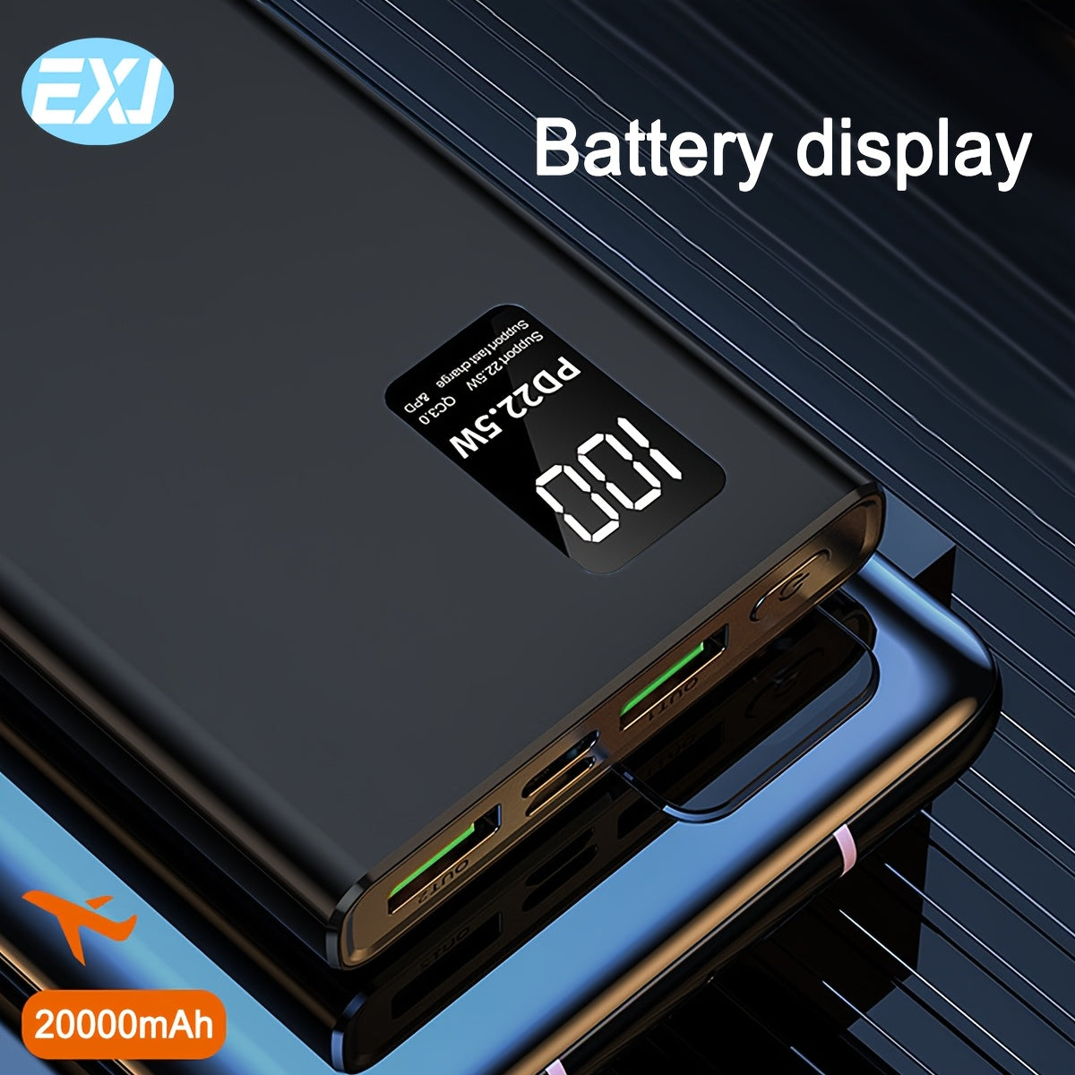 20000mAh Portable Power Bank with 22.5W Fast Charging, Dual USB-C QC PD, LED Display