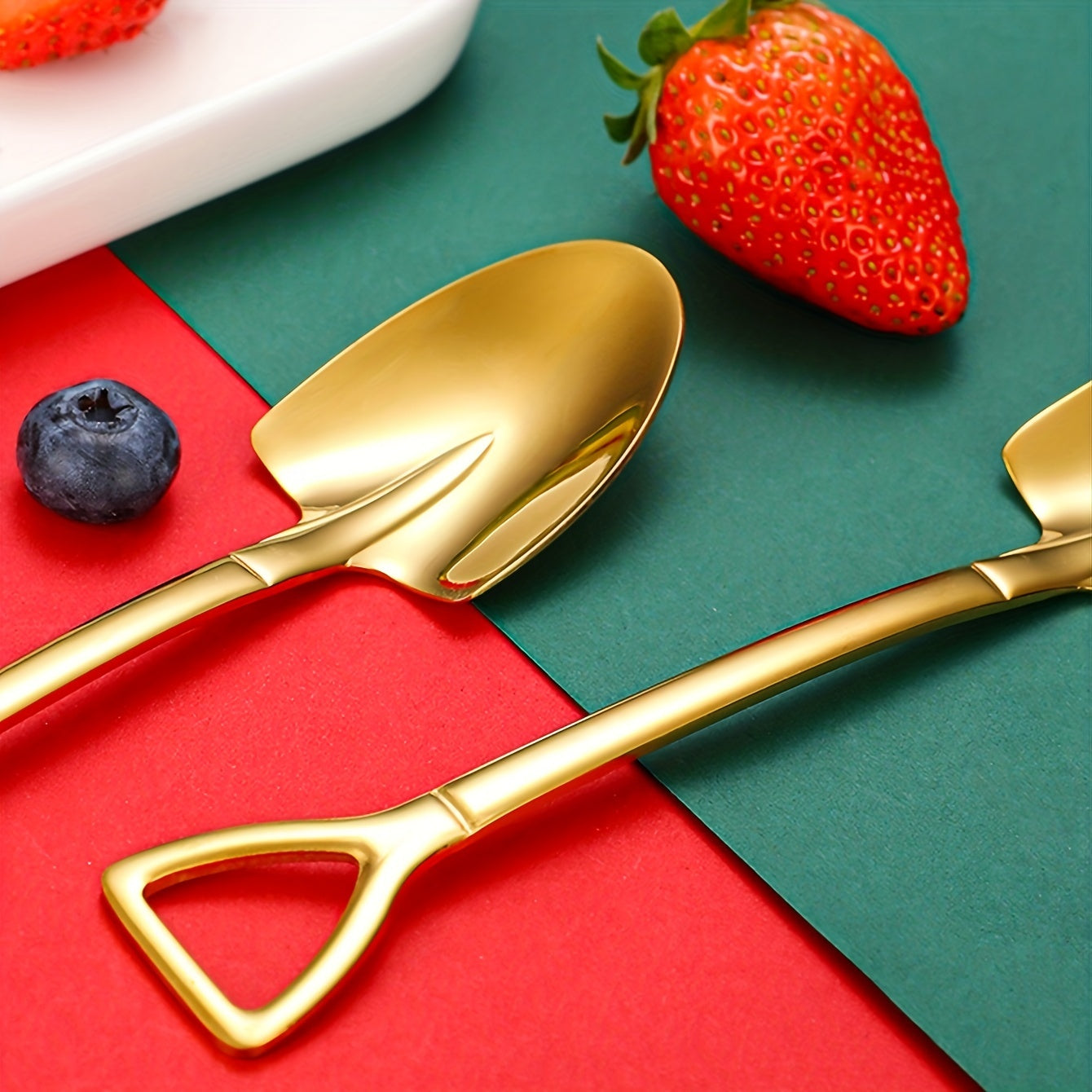 Stainless Steel Dessert Spoon Set with Shovel Design for Home Restaurant Hotel