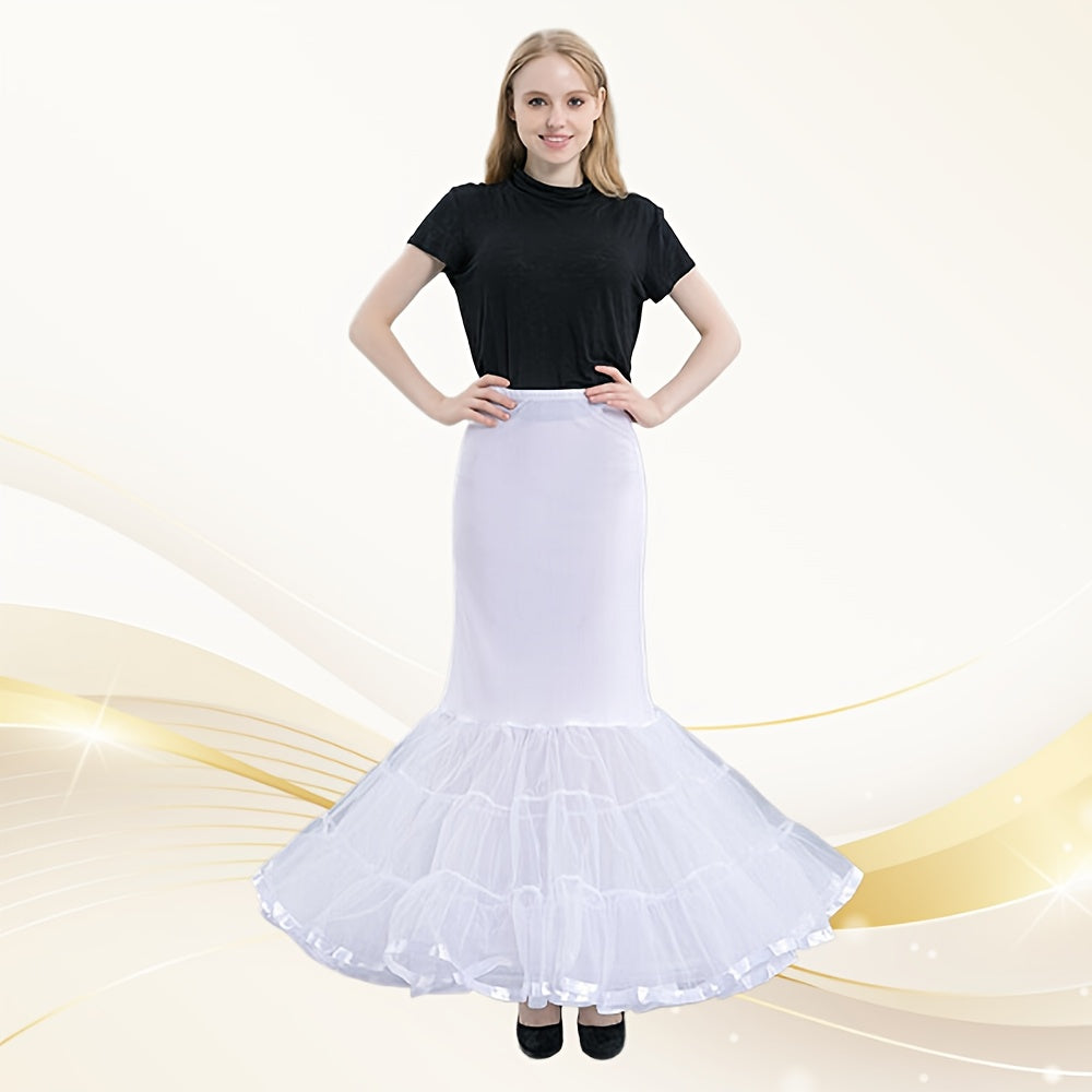 White Tulle Skirt for Women Multi-Layer Mermaid Design for Weddings Proms and Events