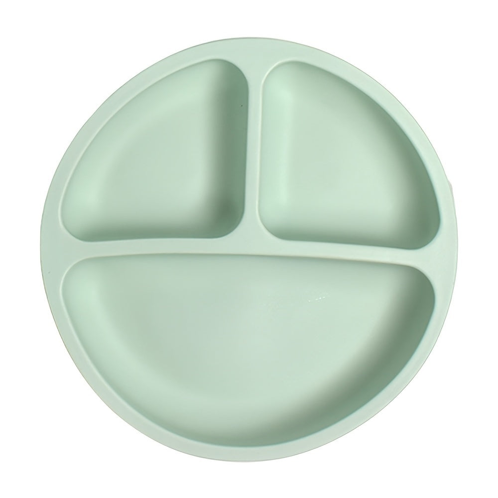 Baby Silicone Suction Plate with Divided Design and Lid for Babies Dinner