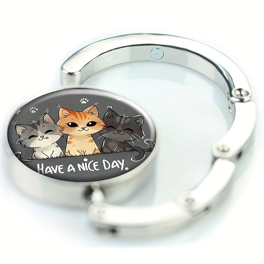 Kitten Design Purse Hanger Handbag Hook Travel Gift for Women Men