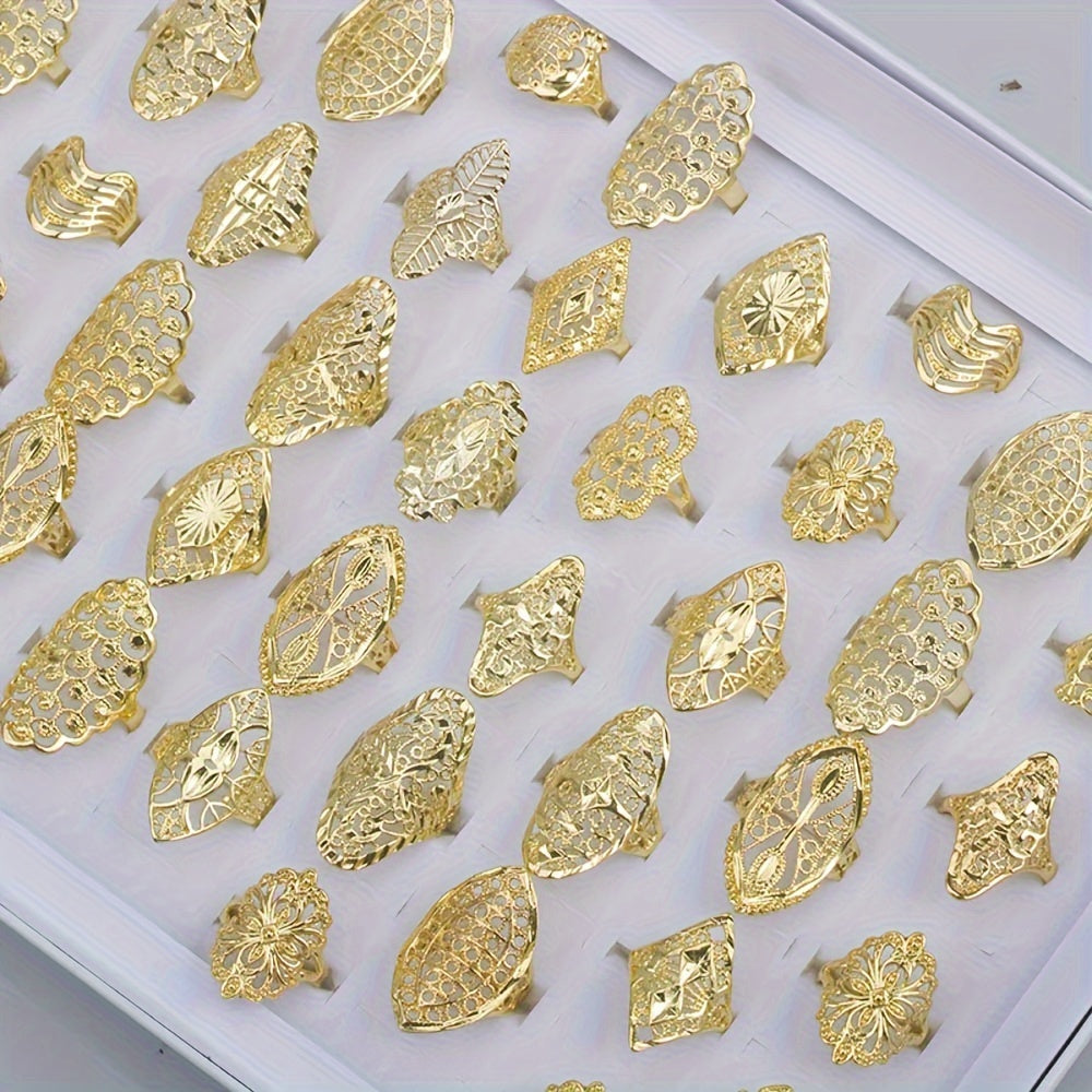 Набор из 20 элегантных винтажных кольцев с полыми цветами, идеально подходящих для повседневных вечеринок, ювелирных украшений и подарков.